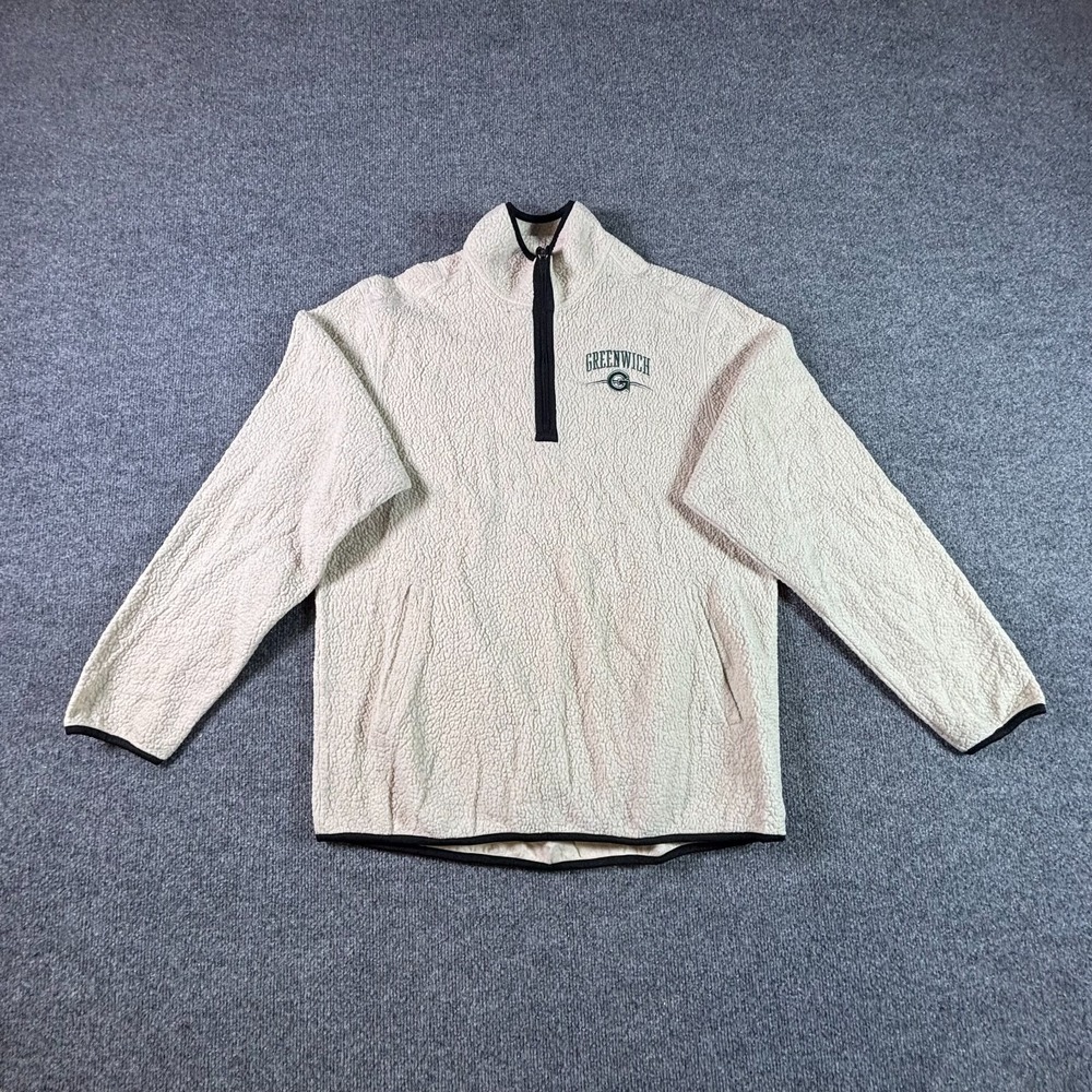 Pennant Greenwich Sherpa Jacket Mens M White Quarter-Zip Performance 2802